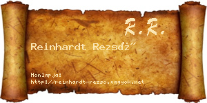 Reinhardt Rezső névjegykártya